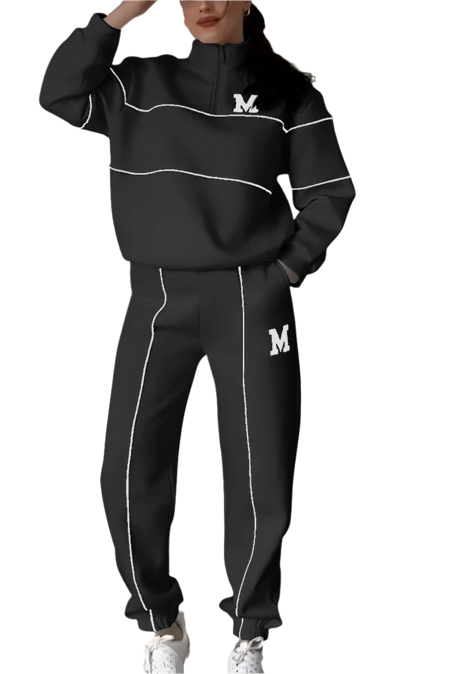 Veyra – Tweedelige Set met Letterprint en Tijdloze Stijl