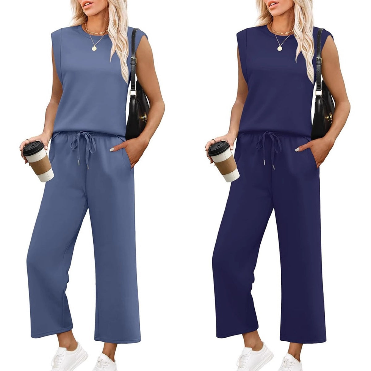 Lunivelle – Elegante dames loungewear set met top en wide-leg broek