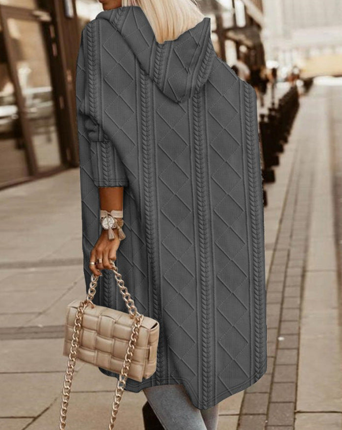 Noëlle – Lang Gebreid Vest met Capuchon voor Tijdloze Warmte en Comfort