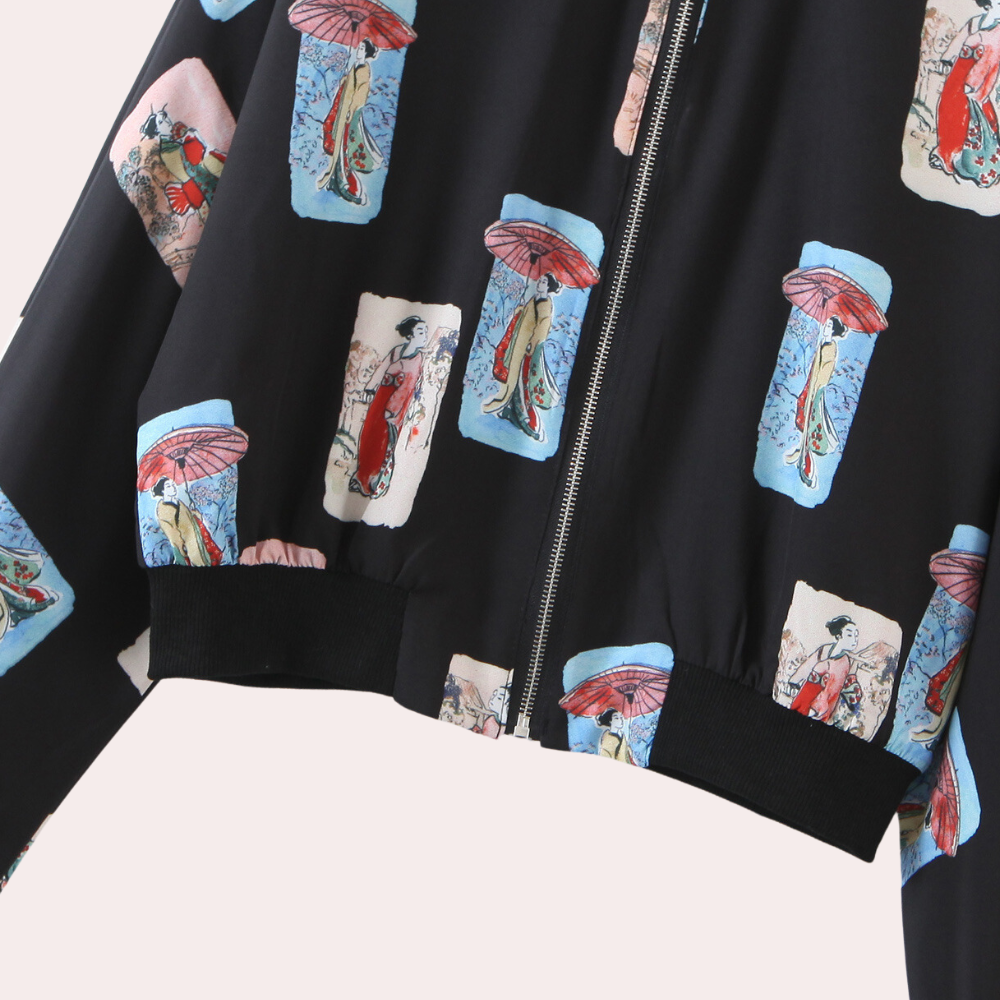 NARA - Elegant Zwart Jack voor Dames met Rits en Ruime Zakken