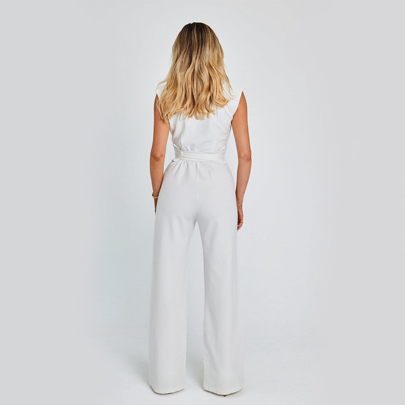 Mouwloze Wide Leg Jumpsuit Dames – Luchtig & Elegant