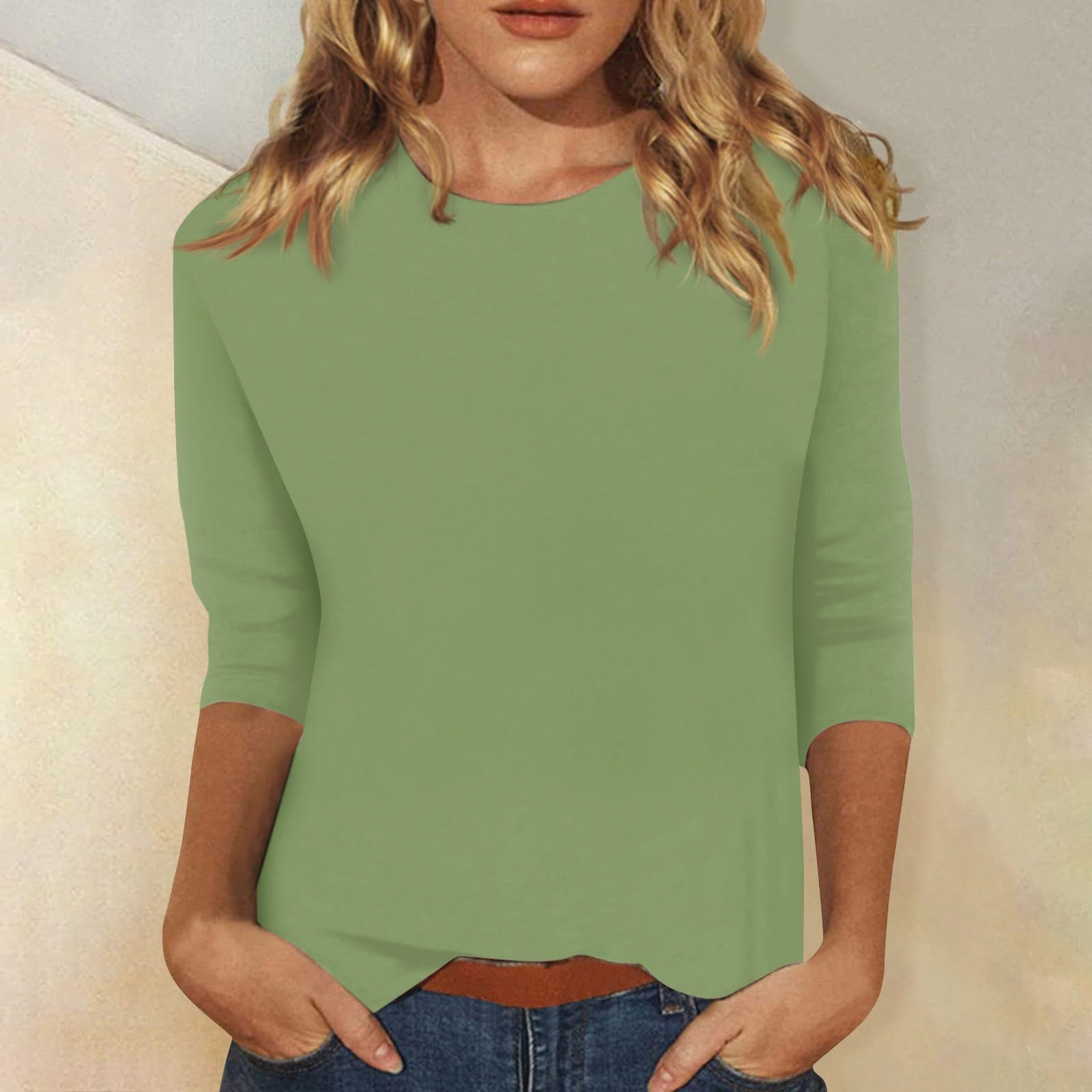 Zinnia - Basic Katoenen Top met 3/4 Mouwen voor Comfortabele Casual Looks