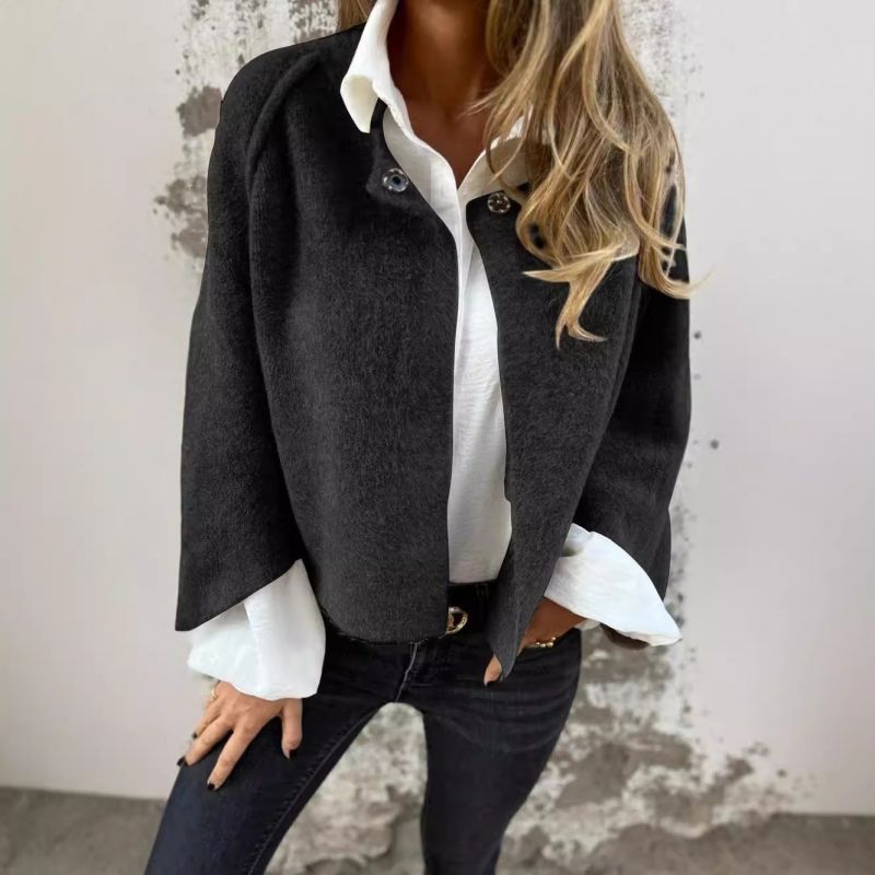 Faye – Kort Faux Cashmere Jasje voor Elegante Warmte en Tijdloze Stijl