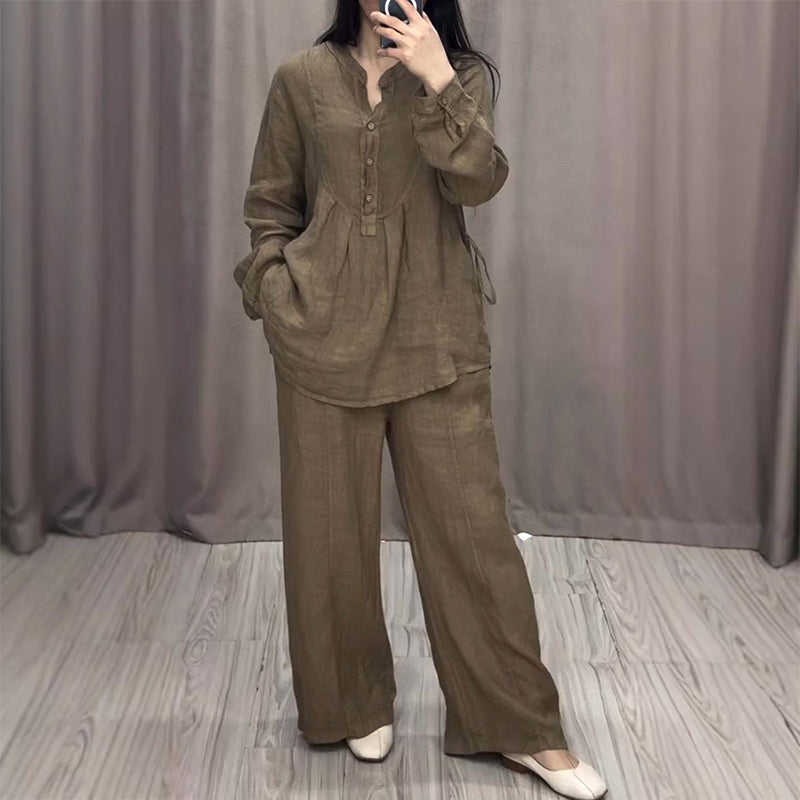 Naya – Luchtige Katoen-Linnen Set voor Zomerse Elegantie