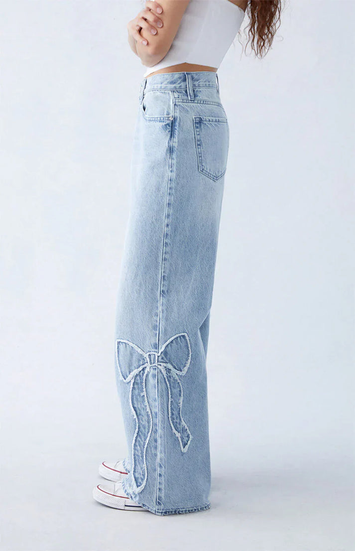 Florence Bow Jeans – Een Speelse Twist op Tijdloze Elegant Denim