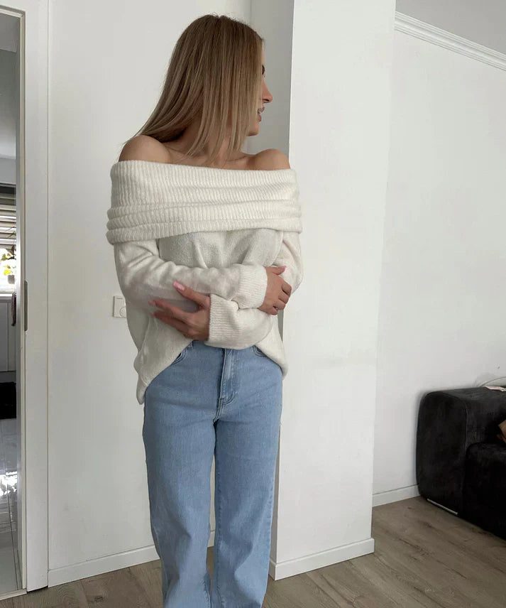 Verenza – Off-Shoulder Damestrui | Zacht, Warm & Verfijnd