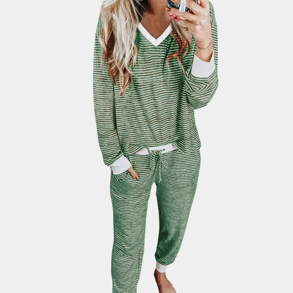 Valeriane – Gestreepte damespyjamaset met elegante pasvorm en ultiem comfort