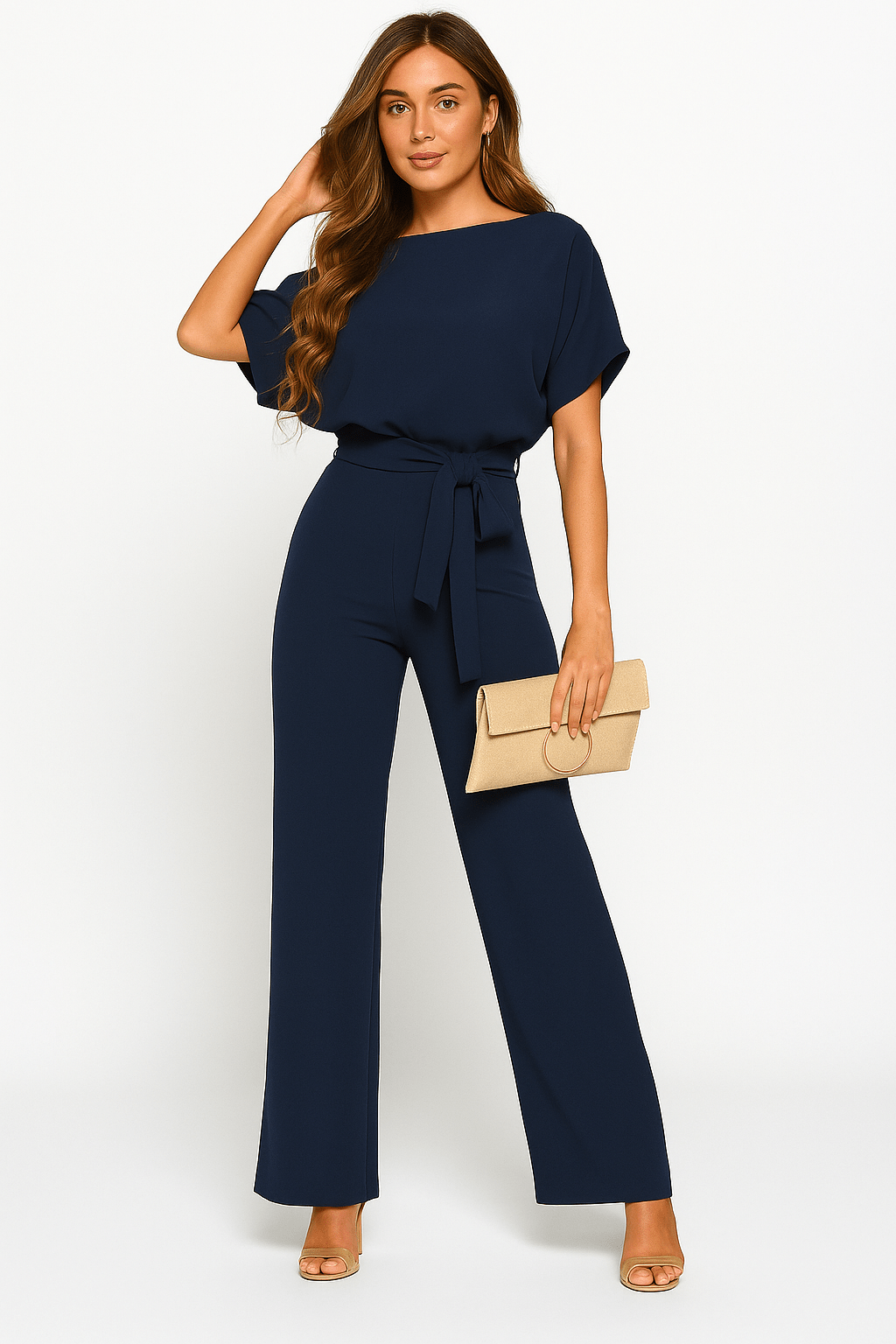 Noëlle – Elegante Jumpsuit met Strikceintuur en Tijdloze Uitstraling