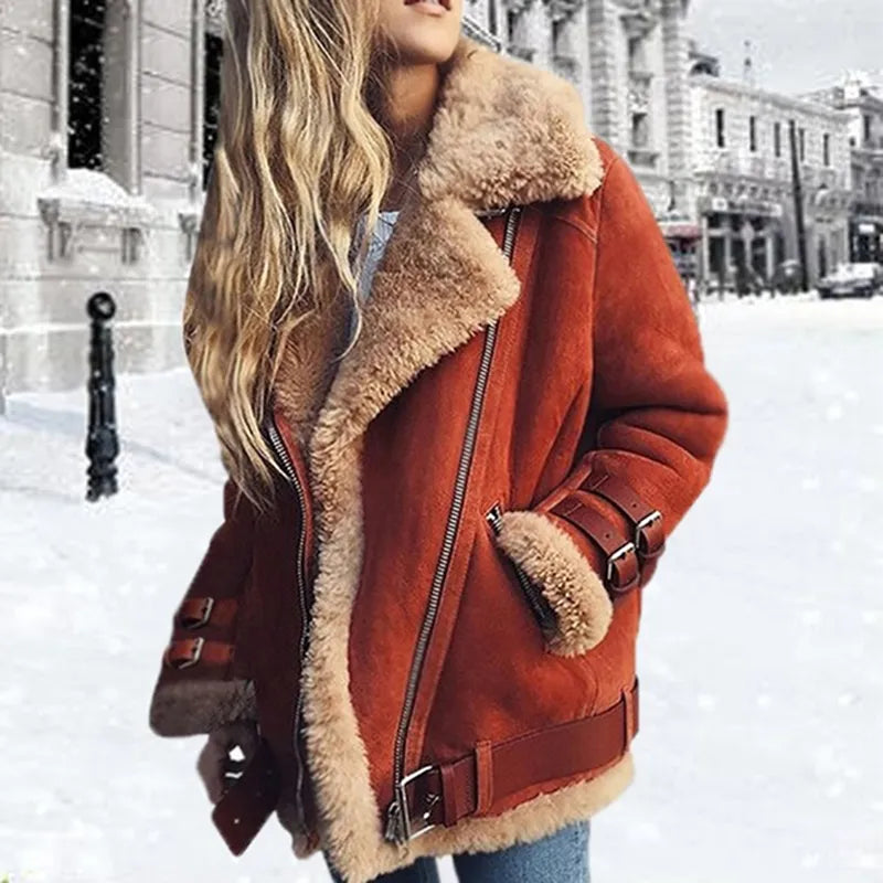 Novara Aviator Winterjas voor Dames met Stijlvolle Imitatiebont Voering