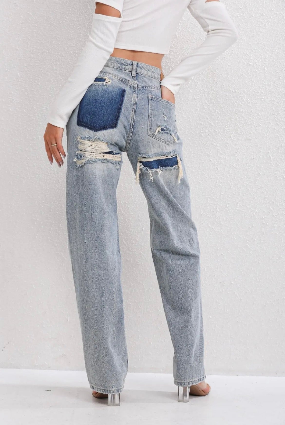 Maivora – Vintage ripped jeans met stoere twist en tijdloze uitstraling