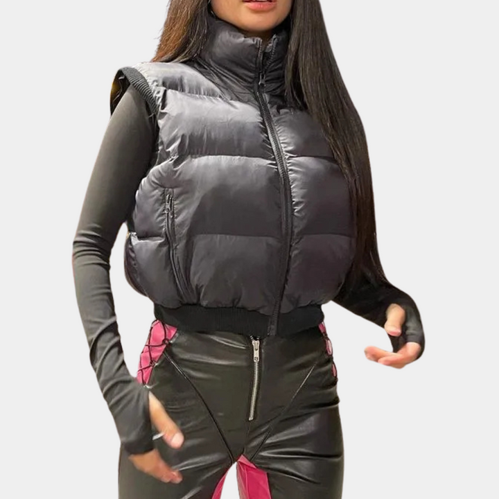 MIRA - Warm en Stijlvol Gevoerd Vest voor Dames in Zwart