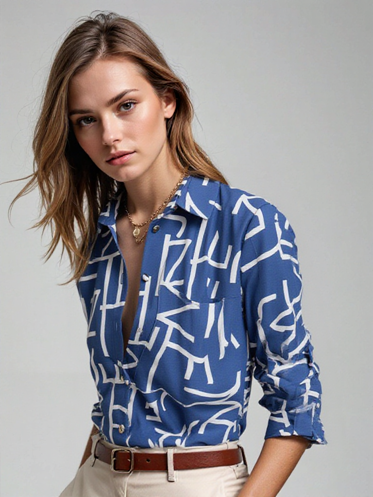 Luna - Elegante Blouse met Omslagkraag voor Dames in Diverse Kleuren en Patronen