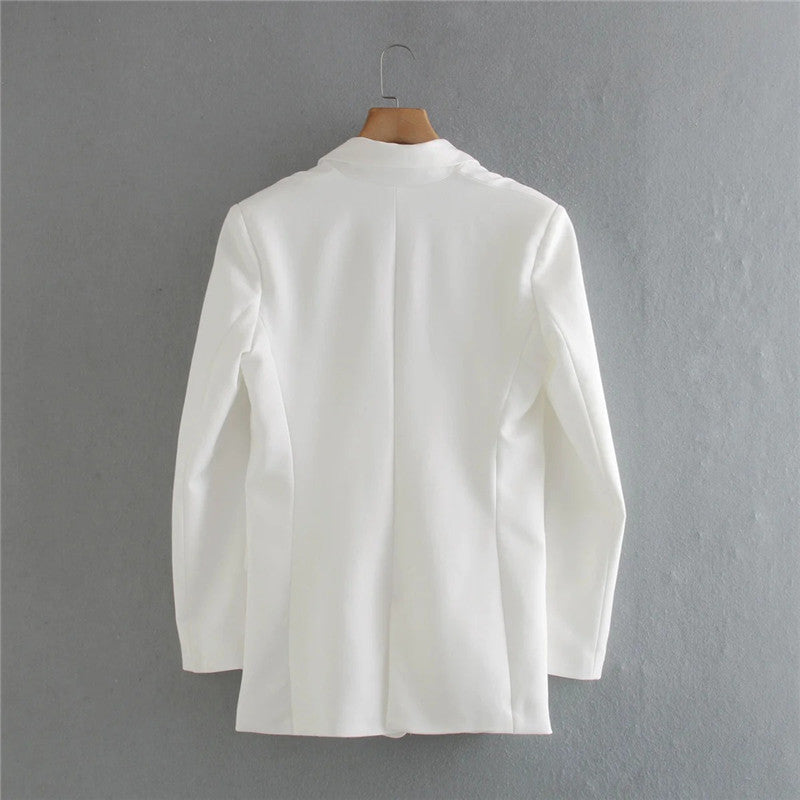 Vespera - Luxe Blazer en Korte Broek Set in Crèmekleur voor een Elegante Look