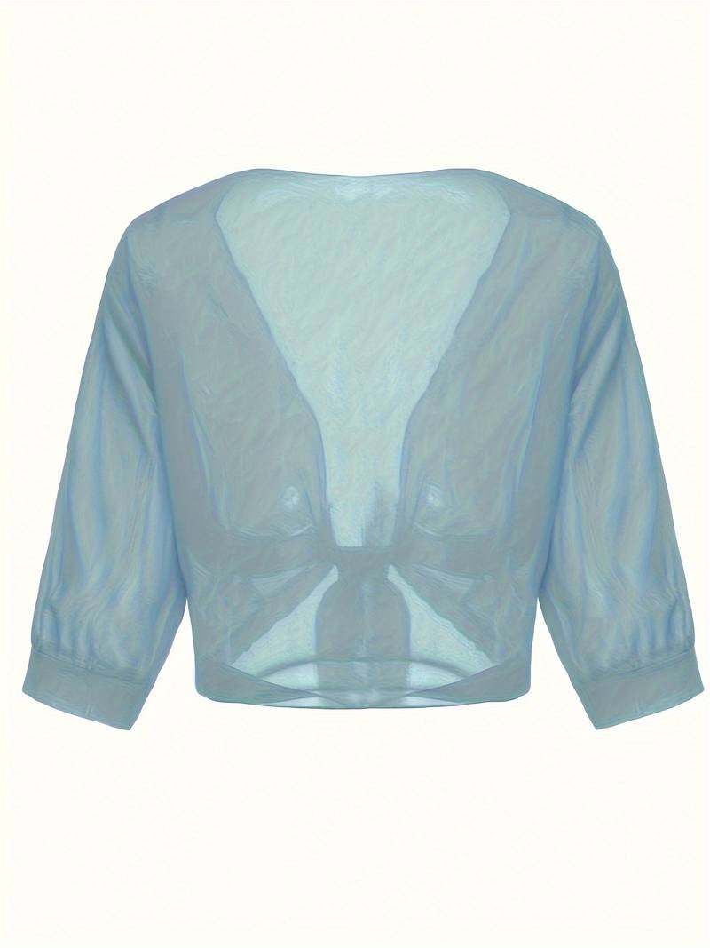 Lunaria - Lichte Blouse met Open Voorkant in Verfrissende Pasteltinten voor een Elegante Lenteoutfit