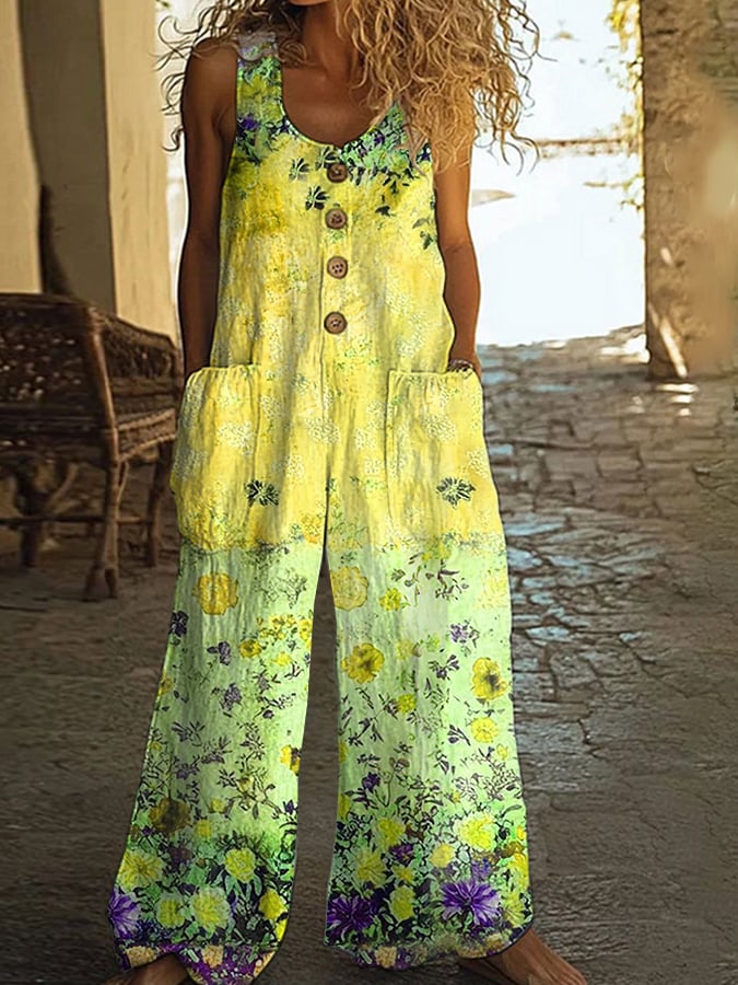 Virella – Dames jumpsuit met vintage bloemenprint en relaxte pasvorm
