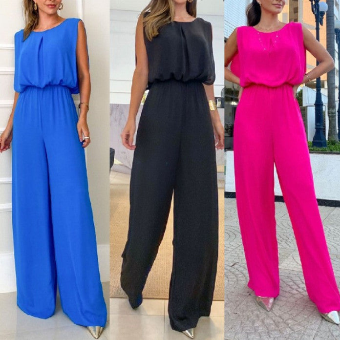 Chique Backless Jumpsuit in Effen Kleur – Stijlvolle Casual Look