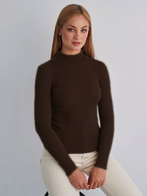 Averine – Ribbed Turtleneck Coltrui voor Dames