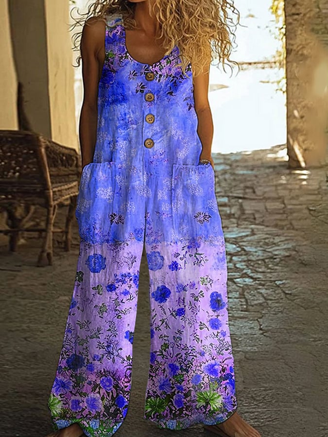 Virella – Dames jumpsuit met vintage bloemenprint en relaxte pasvorm