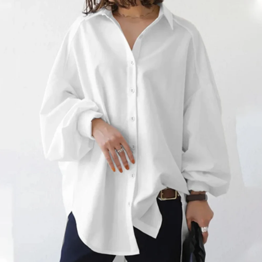 Nerine – Oversized Button-Up Blouse met Tijdloze Klasse