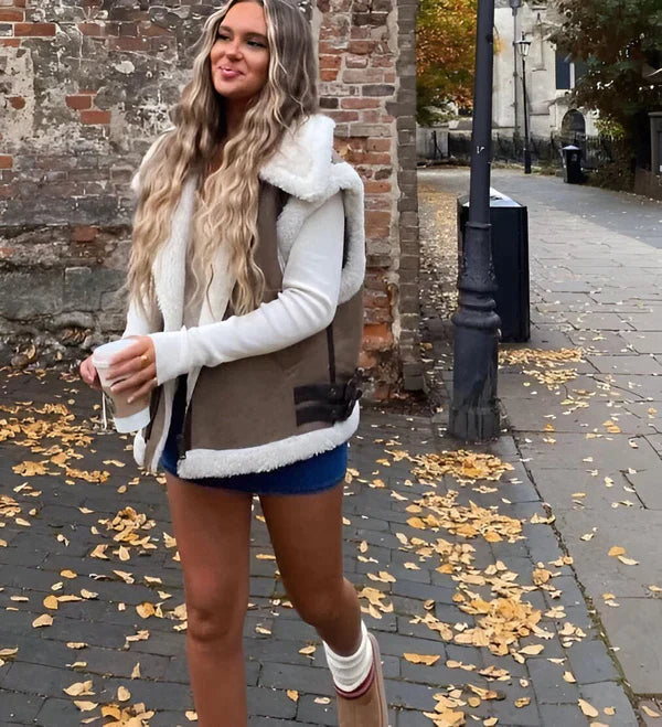 Serenna Faux Shearling Vest – Warmte met een Vleugje Luxe