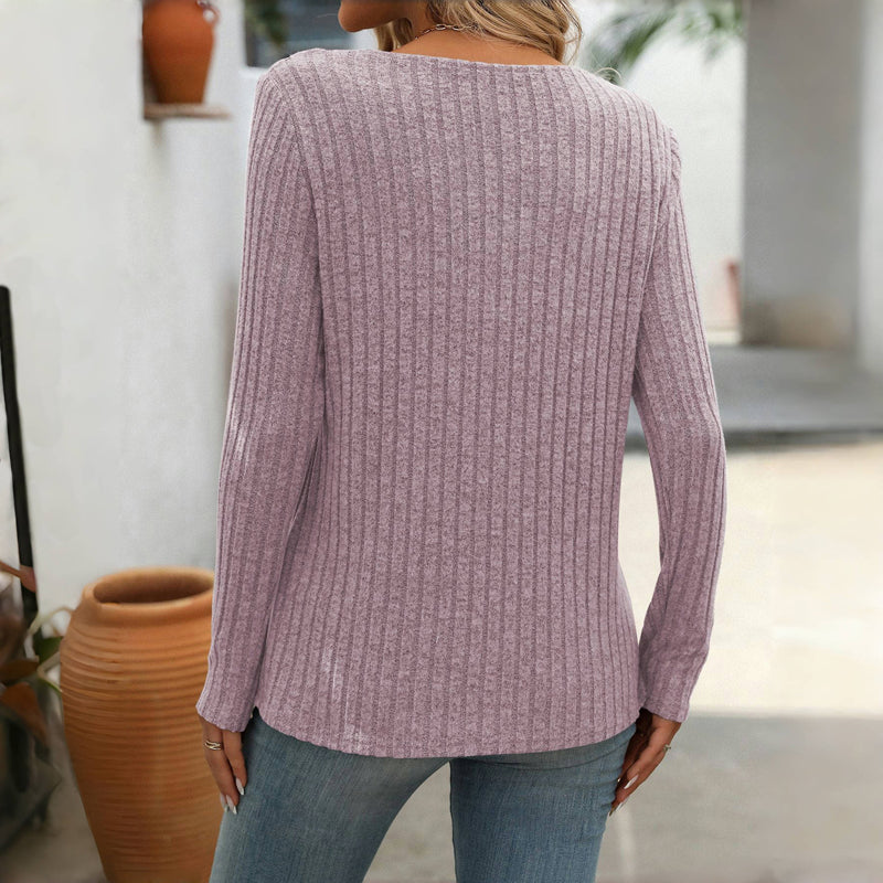 Fayenne – Effen Damesblouse met V-Hals en Tijdloze Elegant﻿ie