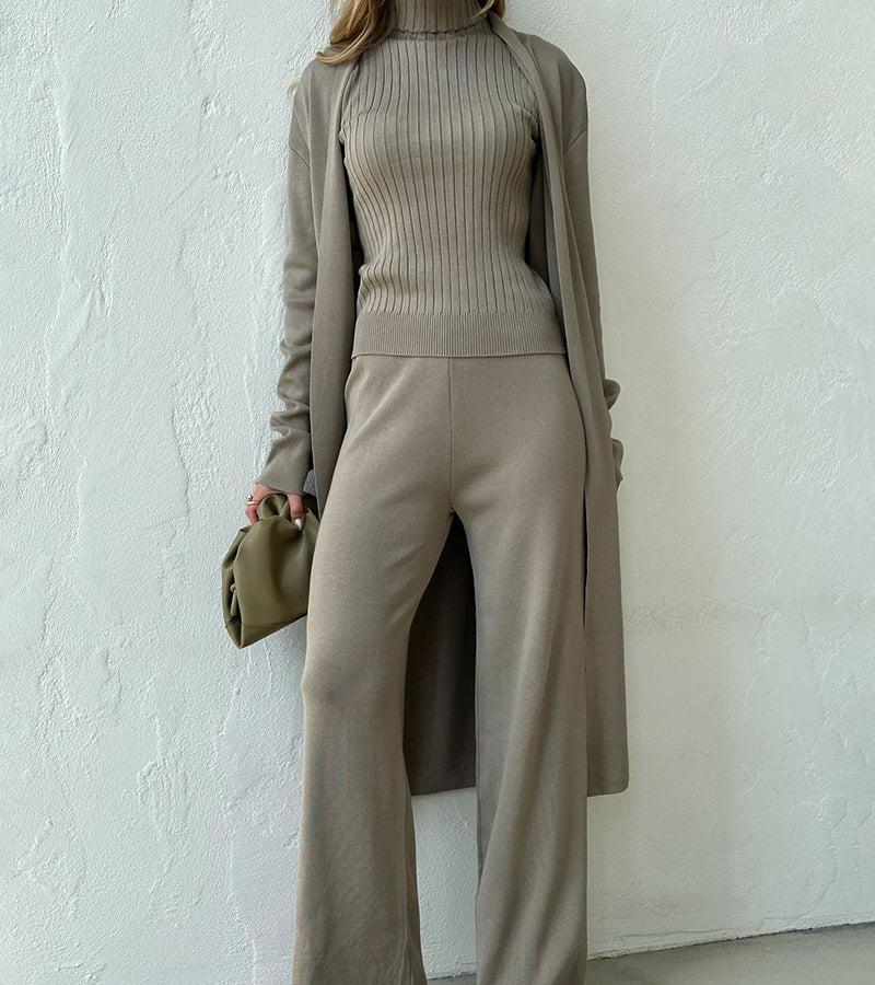 Solenne – 3-Delige Gebreide Co-ord Set met Luxe Comfort en Tijdloze Elegant﻿ie