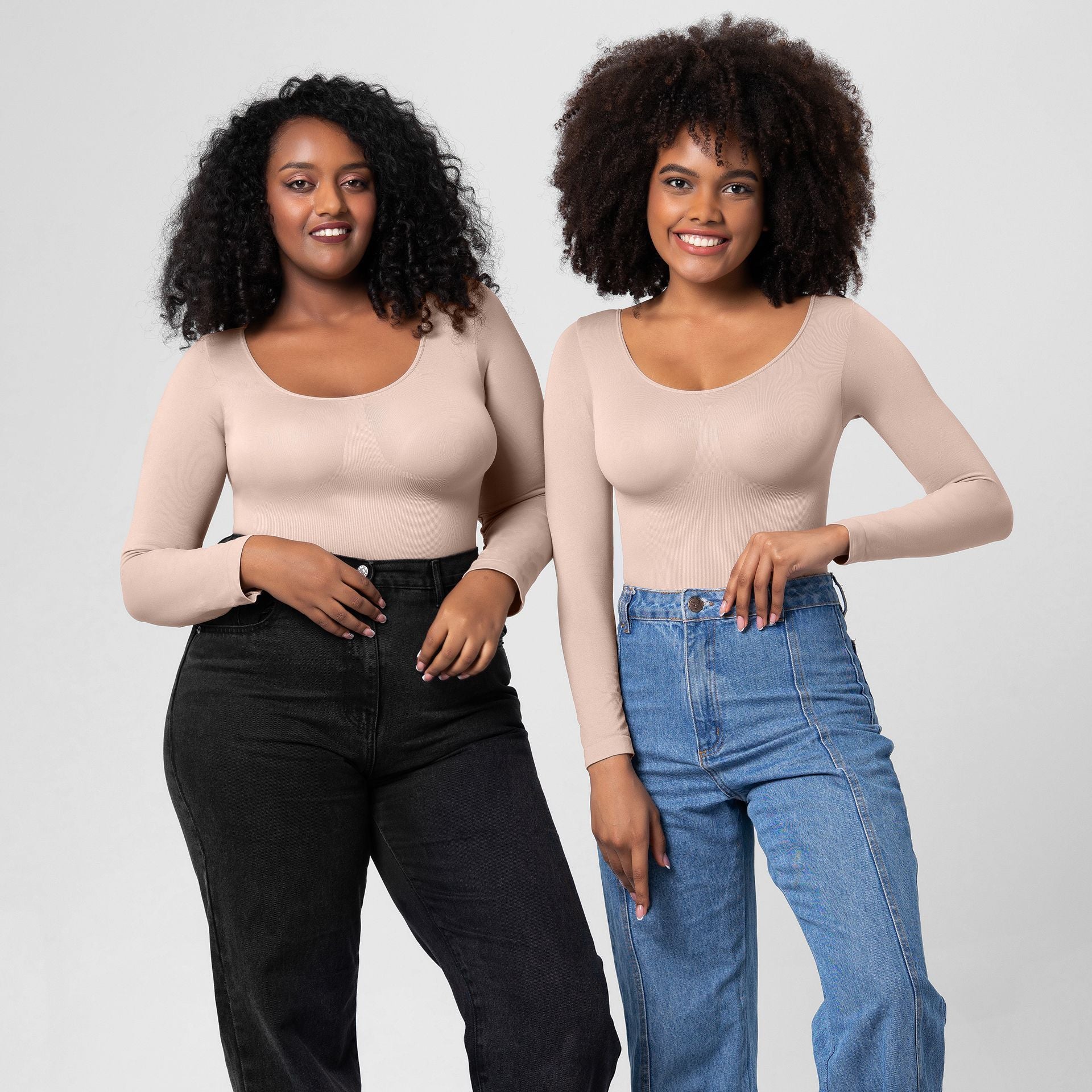 Naadloze Shapewear Bodysuit met Lange Mouwen