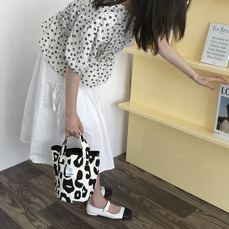 Thalassa - Canvas Luipaard Shopper met Bijpassende Tas