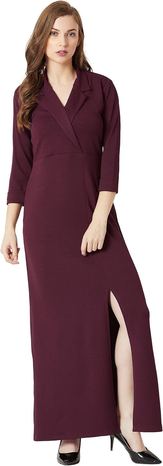 Maelis Bordeaux Maxi-Jurk – Tijdloze Elegantie met Moderne Allure