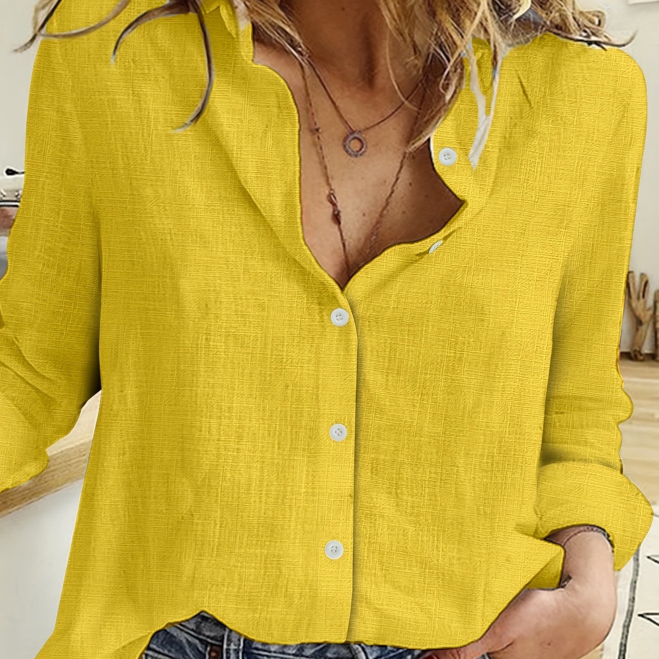 Marigold - Casual Linnen Overhemd voor Dames met Lange Mouwen en Knopen in Diverse Kleuren