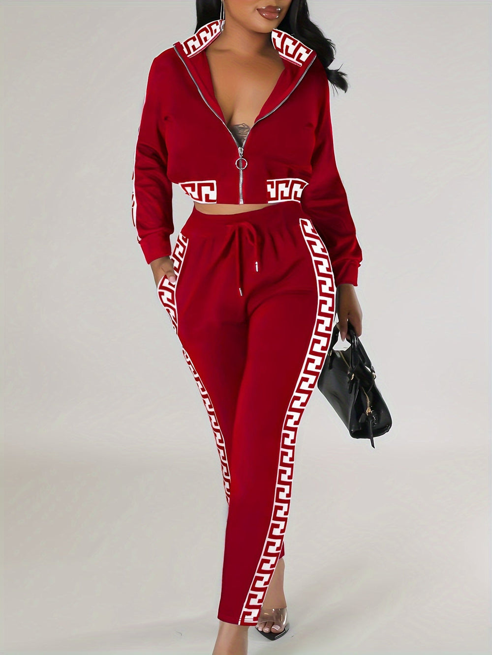 Noelle Set – Moderne Tweedelige Set met Subtiele Printdetails