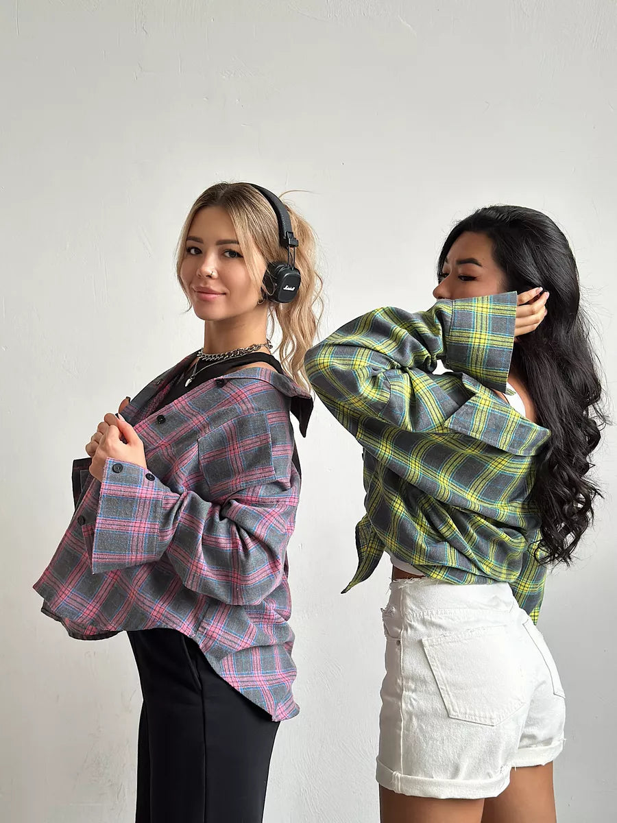 Amarisse Checked Shirt – klassiek katoenen overhemd met ruitpatroon en getailleerde pasvorm