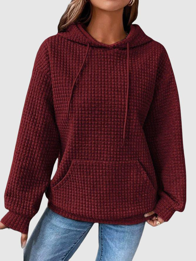 Amoura Waffle Hoodie – knusse hoodie met wafelstructuur en casual elegantie