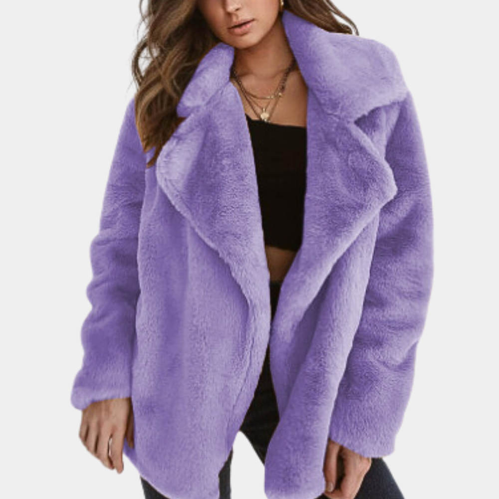 Veloura – Geraffineerde dames winterjas met pluche afwerking