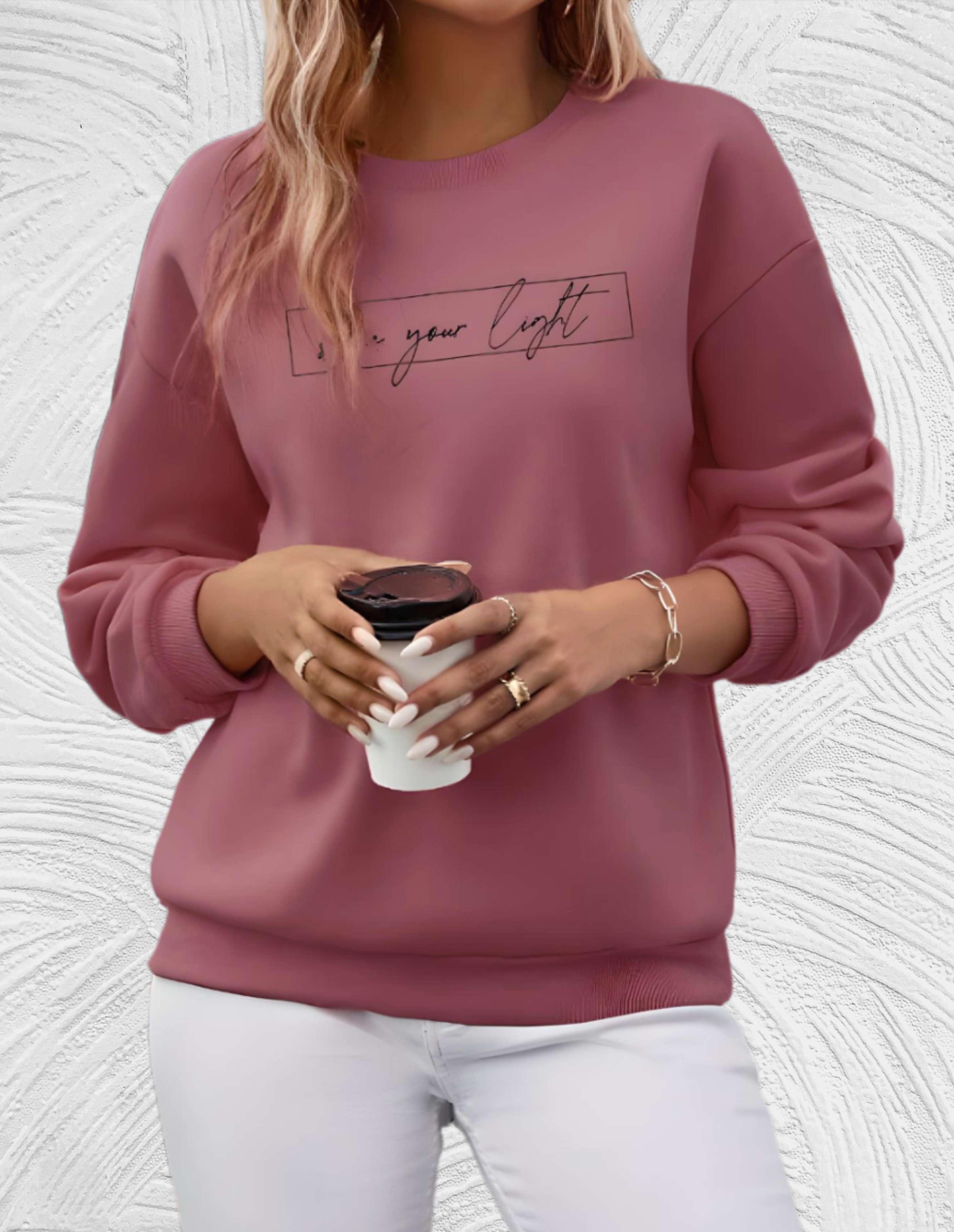 Elaris – Oversized Dames Sweatshirt met Slogan Print