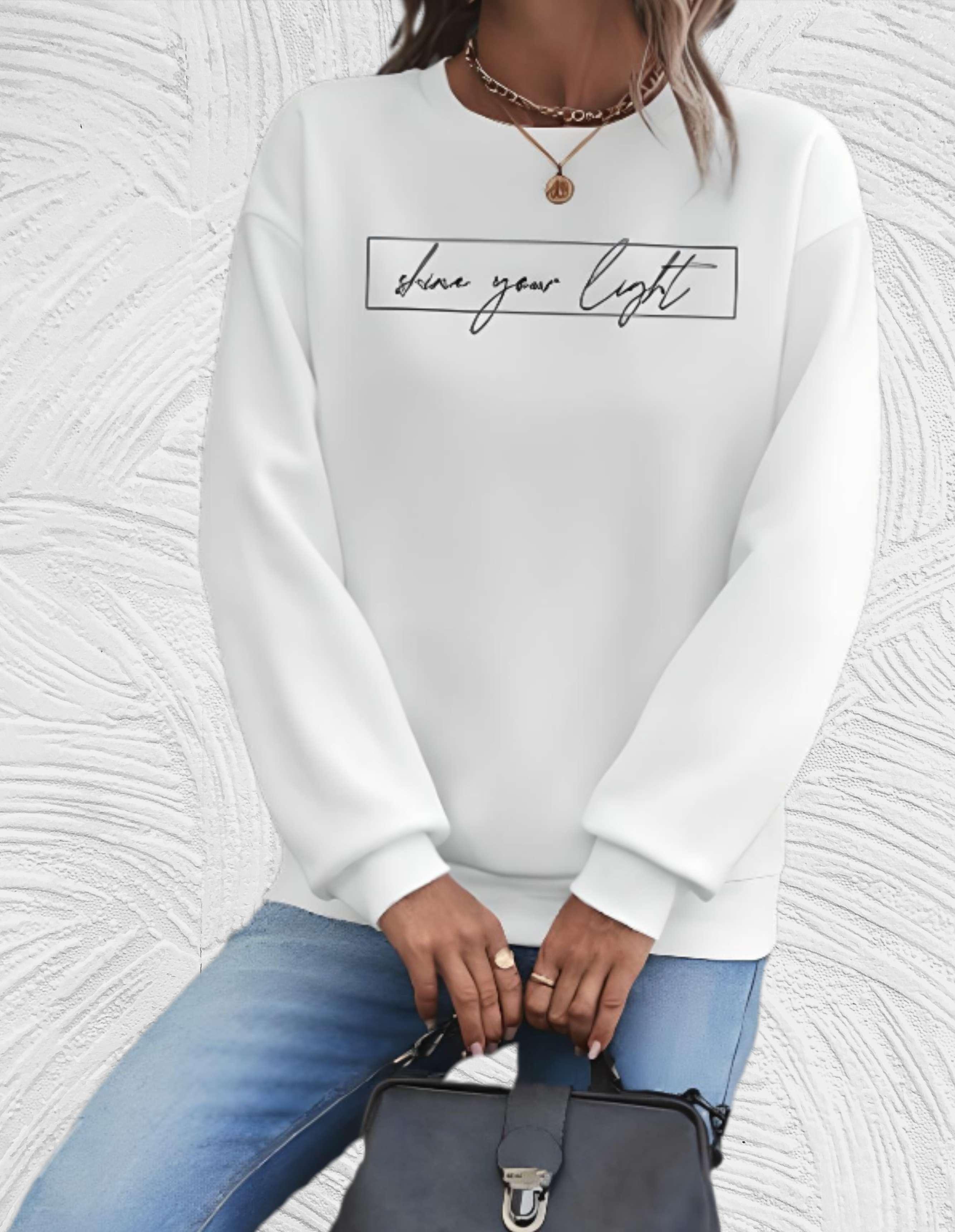 Elaris – Oversized Dames Sweatshirt met Slogan Print