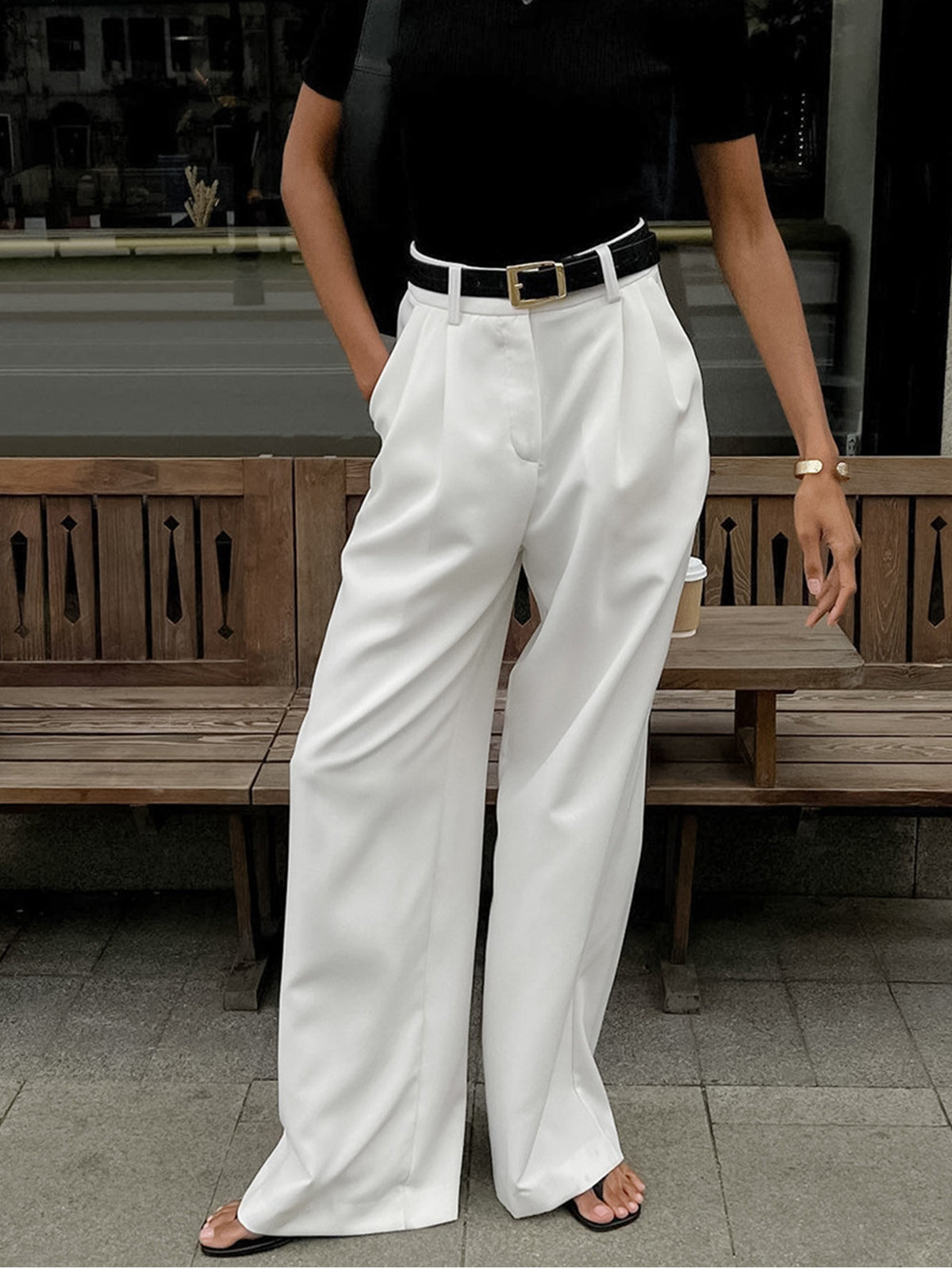 Dames wide leg broek met hoge taille – elegant, tijdloos en comfortabel