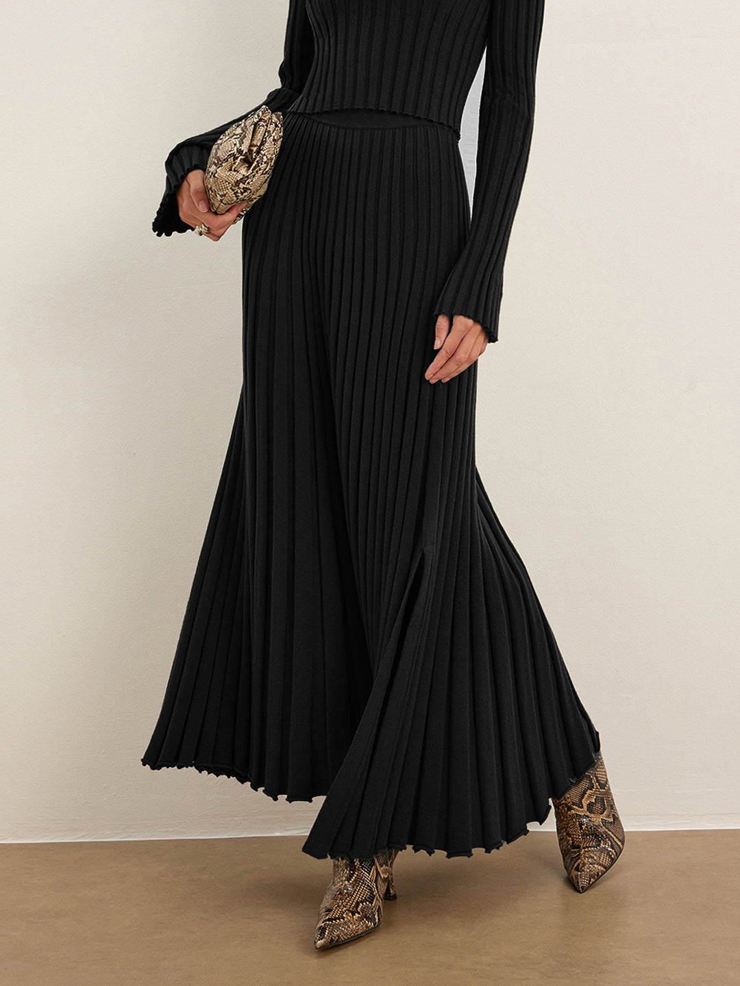 Néola Ribbelset – Tijdloze Elegantieset met Maxi-Rok