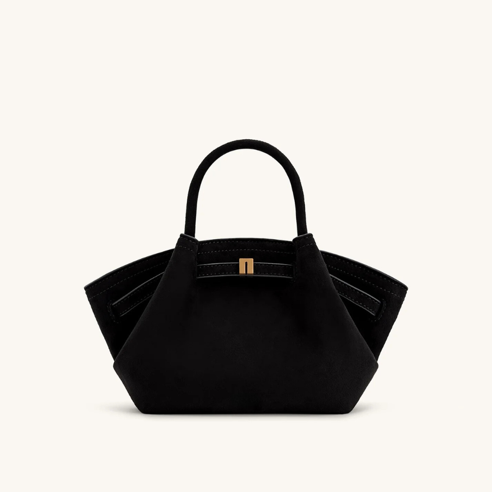 Calista Mini Tote van Vegan Suède – Tijdloze Elegantie in Compact Design