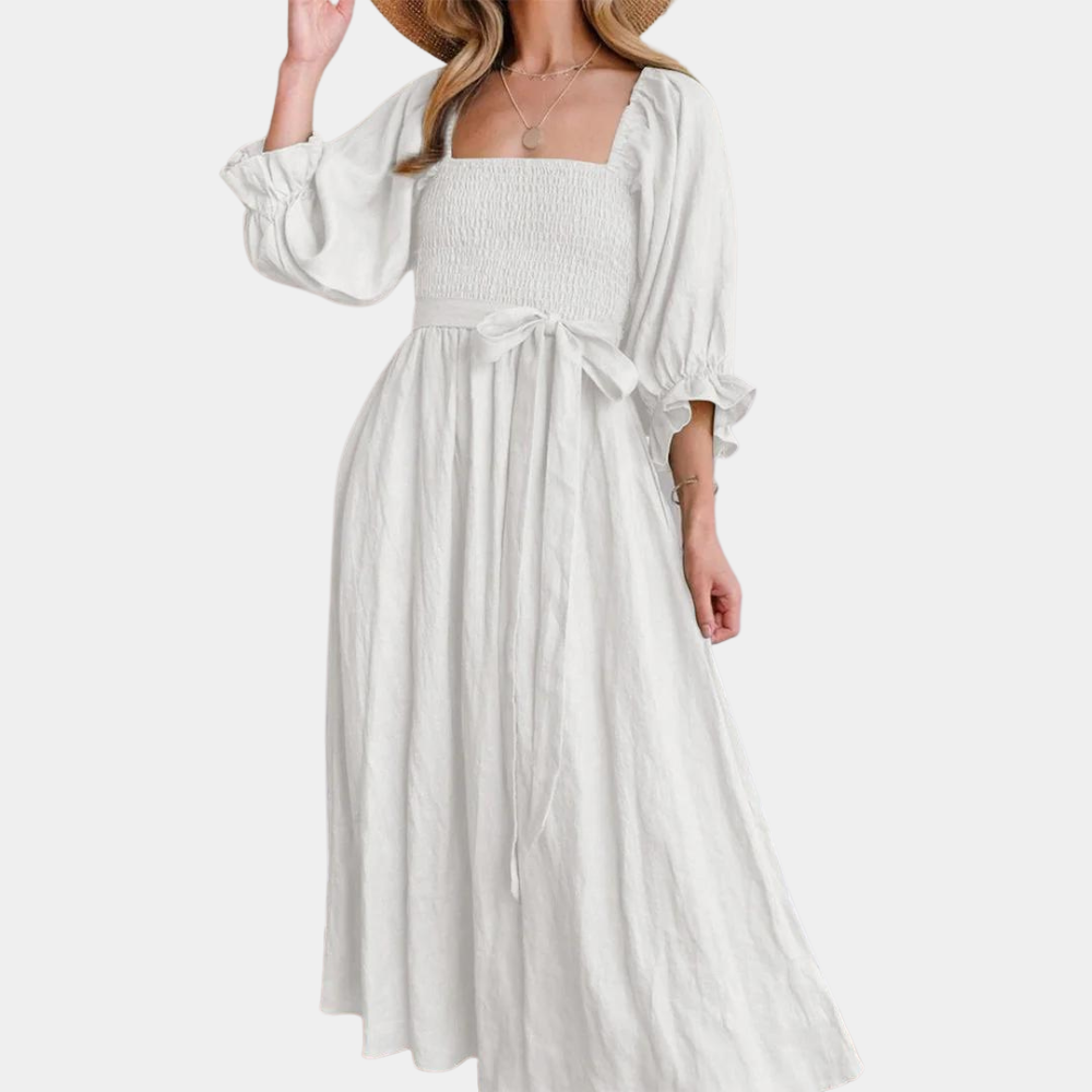 Elisette – Verfijnde zomerjurk voor moeiteloze elegantie en luchtig comfort