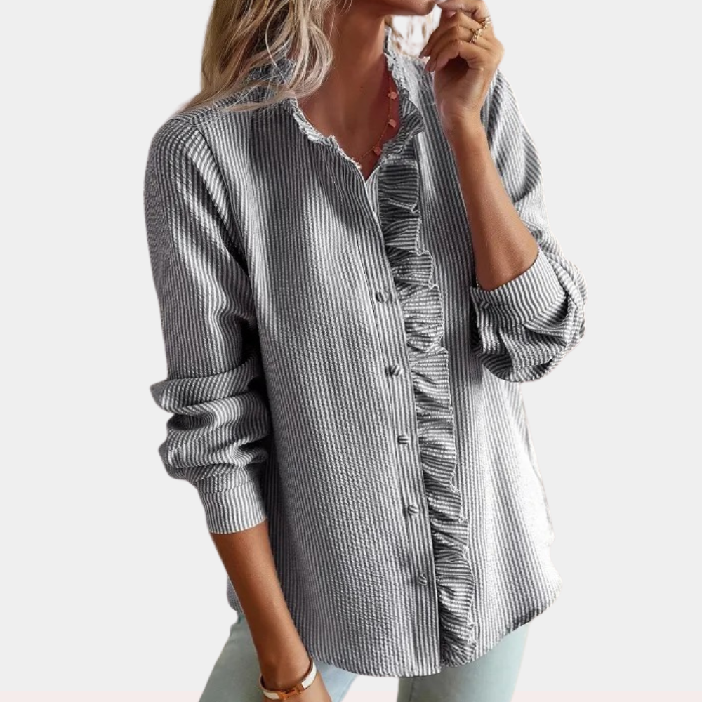 Lunavie – Gestreepte zomerblouse van luchtige stof voor dames