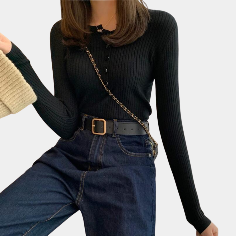 Selvina – Stretchy Geribde Damestrui met Elegante Vrouwelijke Pasvorm