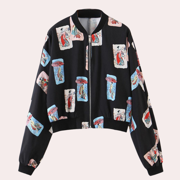 NARA - Elegant Zwart Jack voor Dames met Rits en Ruime Zakken
