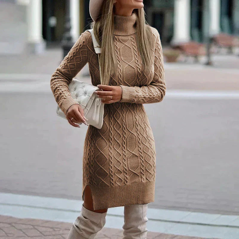 Avelora Gebreide Winterjurk – Warme en Elegante Damesjurk voor Herfst en Winter