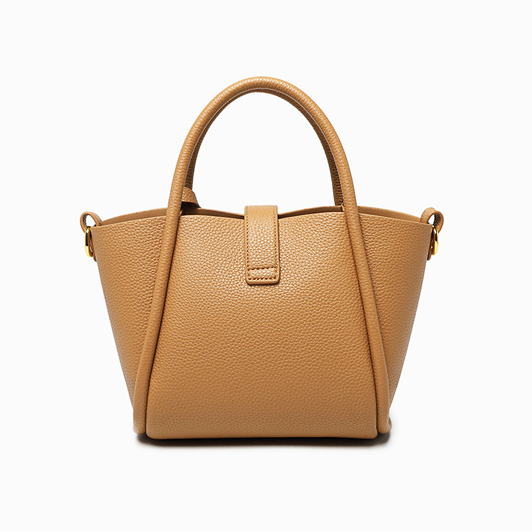 Averine – Dames Bucket Bag van Leer met Gouden Sluiting, Elegant & Tijdloos Design