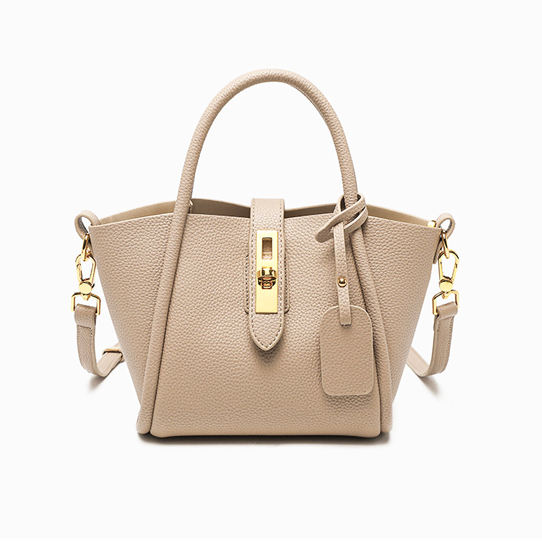 Averine – Dames Bucket Bag van Leer met Gouden Sluiting, Elegant & Tijdloos Design