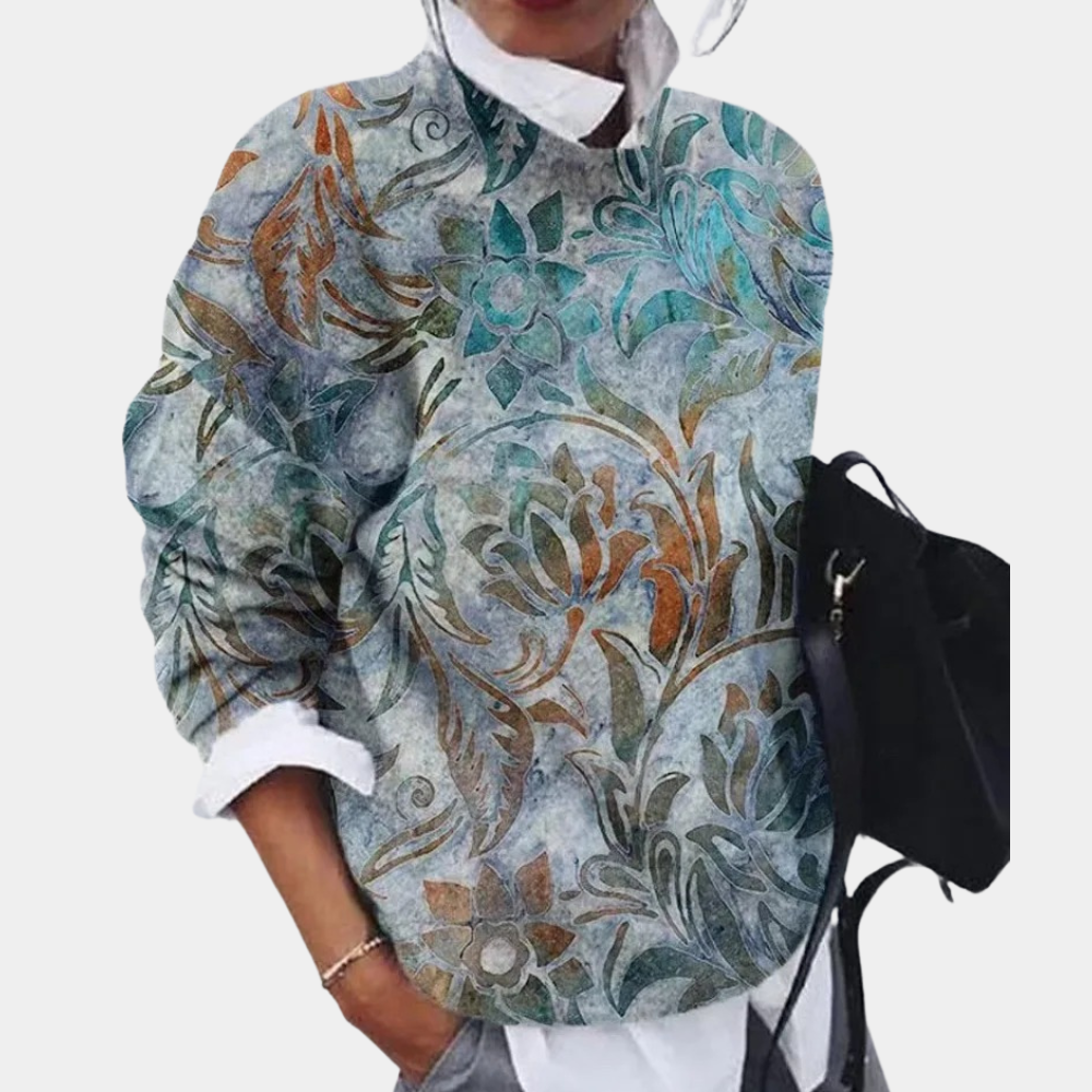 Noa Sweater – Stijlvolle damestrui met trendy print en comfy fit