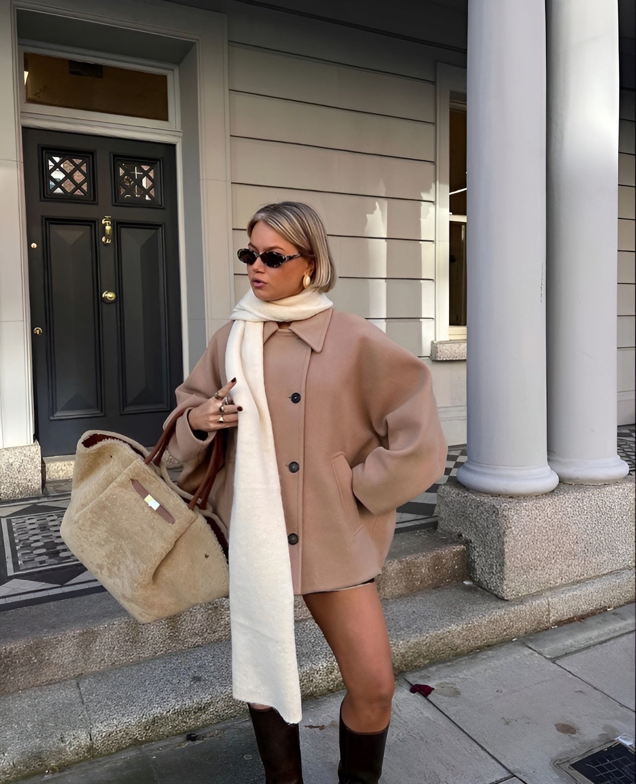 Malina – Oversized wolmix jas voor dames met trendy, cozy look