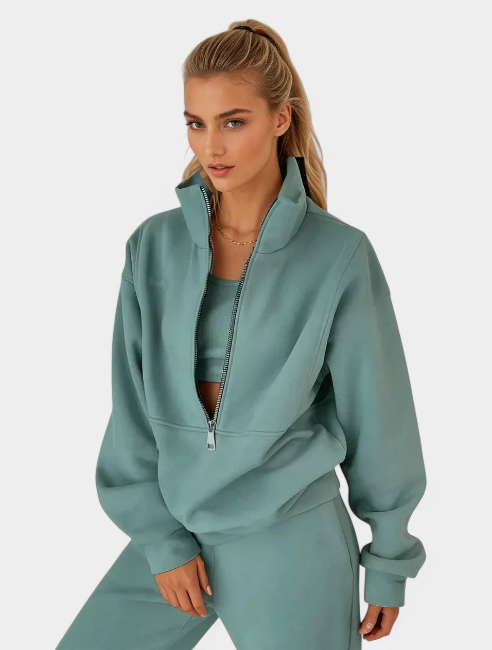 Clarine – Stijlvol dames joggingpak van zachte ademende polyestervezel