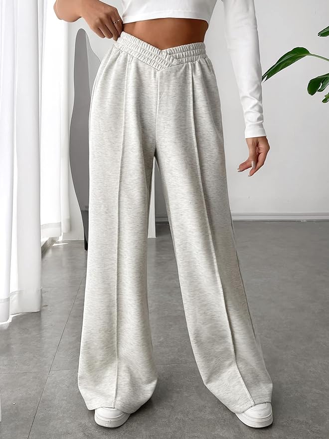 Valoria – Dames Wide Leg Joggingbroek met Hoge Taille, Comfortabel & Trendy